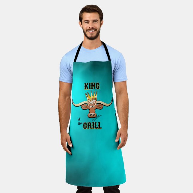King Of The Grill - Comical Steer Apron (Worn)