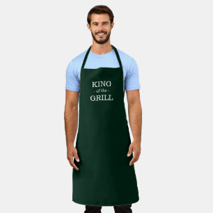King of the Grill dark pine green custom bbq men Apron