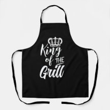King of the Grill Funny Aprons for Men - BBQ Humou