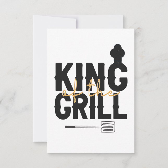 King of the Grill Funny Bbq dad July 4th Gift Thank You Card (Front)