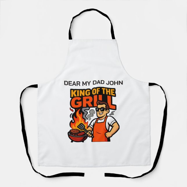 King of the Grill Funny Father's Day BBQ Master  Apron (Front)