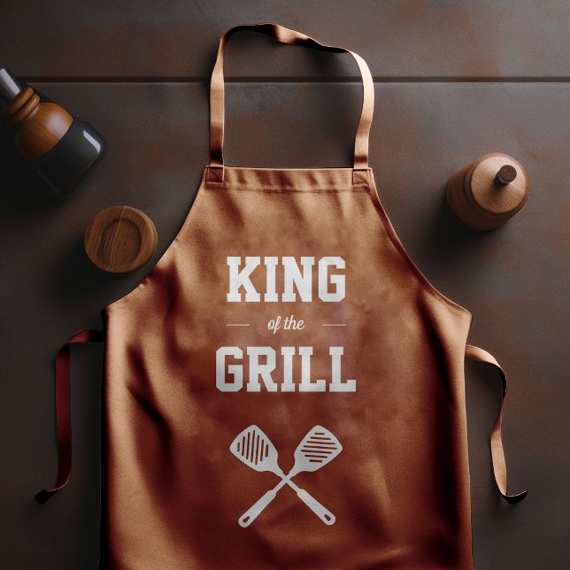 King of the Grill Funny Light Brown Grilling Apron (Creator Uploaded)