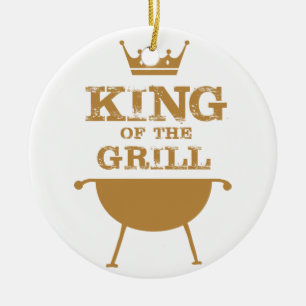 King Of The Grill, Gold Ceramic Tree Decoration