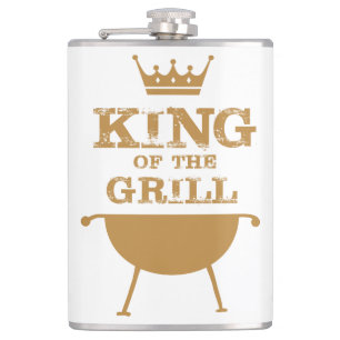 King Of The Grill, Gold Hip Flask