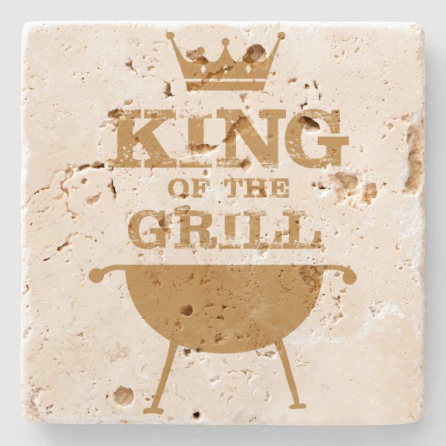 King Of The Grill, Gold Stone Coaster (Front)