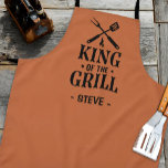 King of The Grill Personalised BBQ Apron<br><div class="desc">A fun,  personalised apron that says "King of the Grill".  A great gift for anyone who likes to grill or BBQ.</div>