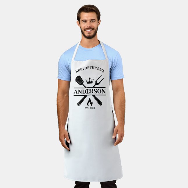  King of the Grill  Personalised BBQ Apron (Worn)
