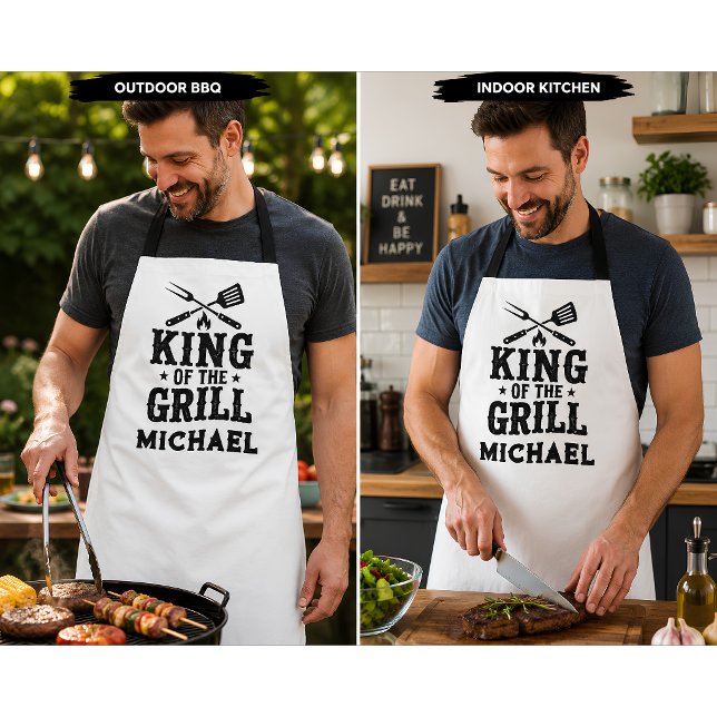 King of the Grill Personalised BBQ Apron for Dad (Creator Uploaded)