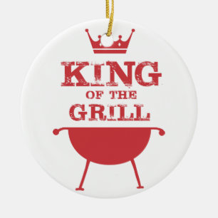 King Of The Grill, Red Ceramic Tree Decoration