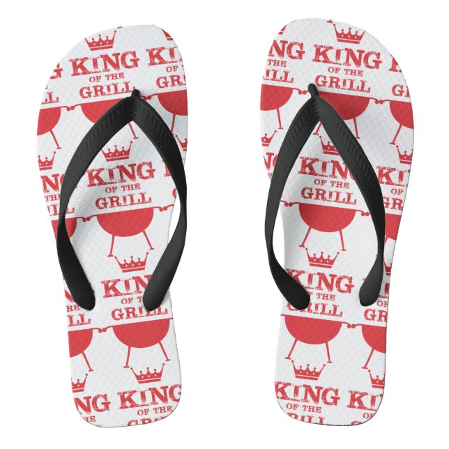 King Of The Grill, Red Flip Flops (Footbed)