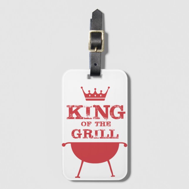 King Of The Grill, Red Luggage Tag (Front Vertical)