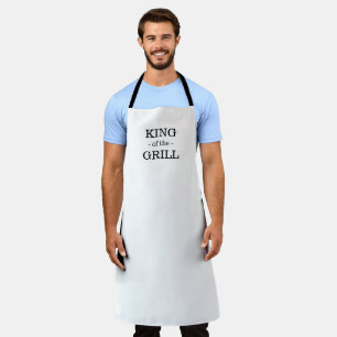 King of the Grill white black custom text elegant Apron