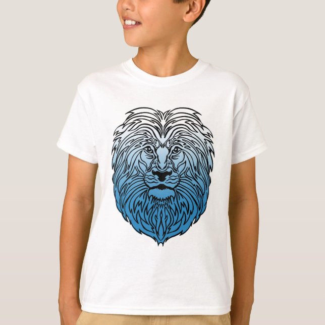 King of the Jungle, Blue Lion Boy's T-Shirt (Front)