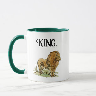 King of the Jungle Lion Cartoon, Bold Wildlife Art Mug