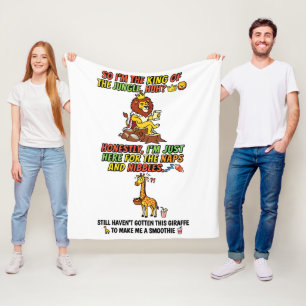 King Of The Jungle Lion Naps Funny Fleece Blanket
