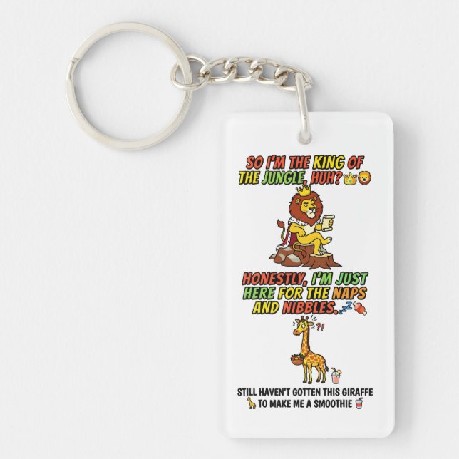 King Of The Jungle Lion Naps Funny Key Ring (Front)