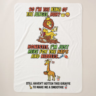 King Of The Jungle Lion Naps Funny Sherpa Blanket