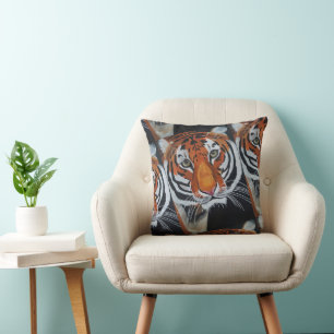 King of the Jungle Painting by Alfred Fox Cushion