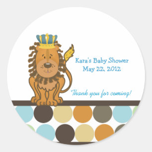 King of the Jungle Round Custom Favour Sticker
