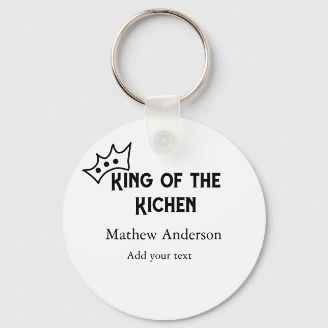 King of the kitchen add name chef bakery cooking t key ring (Front)