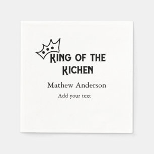 King of the kitchen add name chef bakery cooking t napkin