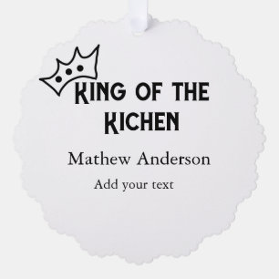 King of the kitchen add name chef bakery cooking t tree decoration card