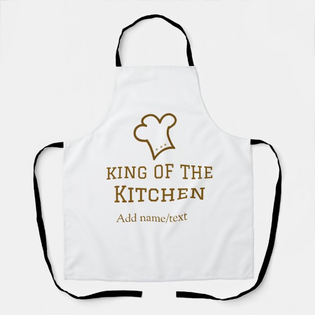 King of the kitchen brown chef cooking brown hat apron (Front)