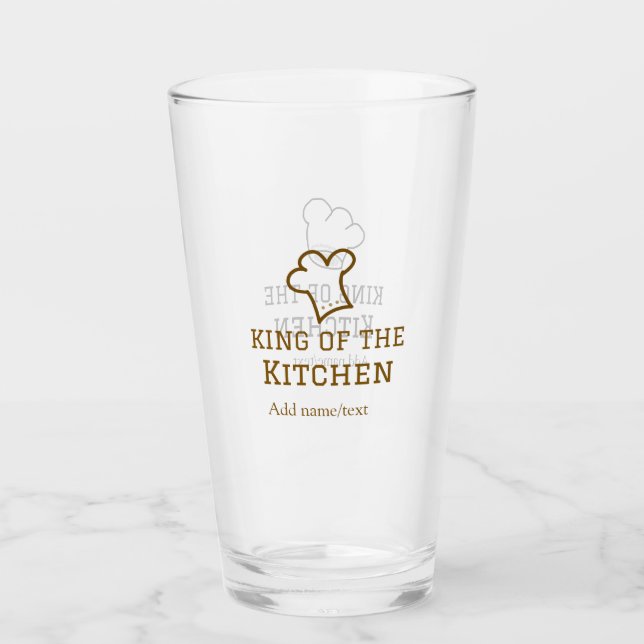 King of the kitchen brown chef cooking brown hat glass (Front)