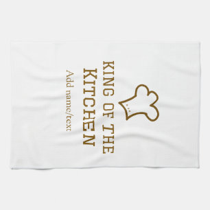 King of the kitchen brown chef cooking brown hat tea towel