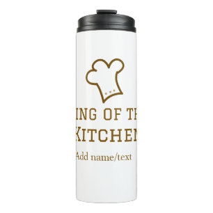 King of the kitchen brown chef cooking brown hat thermal tumbler