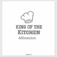 King of the kitchen chef cooking add name crown ha