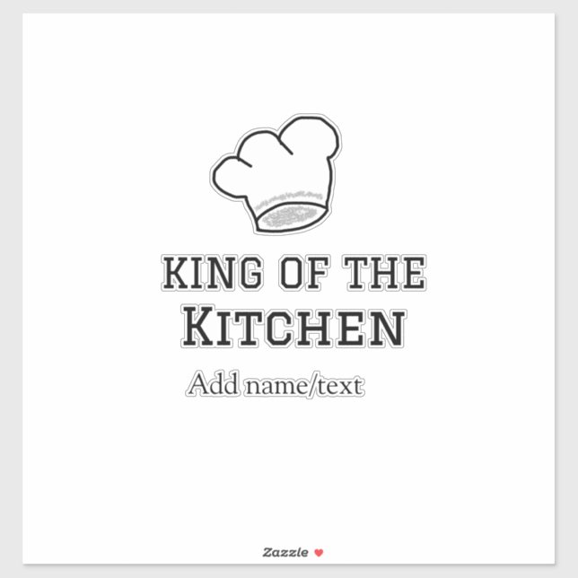 King of the kitchen chef cooking add name crown ha (Sheet)