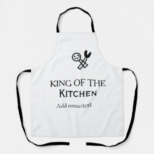 King of the kitchen chef cooking add name crown ha apron
