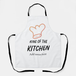 King of the kitchen chef cooking add name crown ha apron