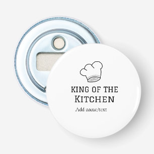 King of the kitchen chef cooking add name crown ha bottle opener