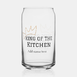 King of the kitchen chef cooking add name crown ha can glass