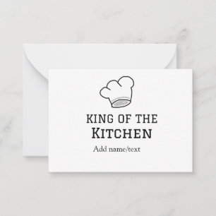 King of the kitchen chef cooking add name crown ha card