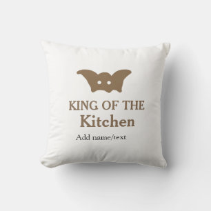 King of the kitchen chef cooking add name crown ha cushion