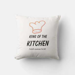 King of the kitchen chef cooking add name crown ha cushion