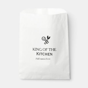 King of the kitchen chef cooking add name crown ha favour bags