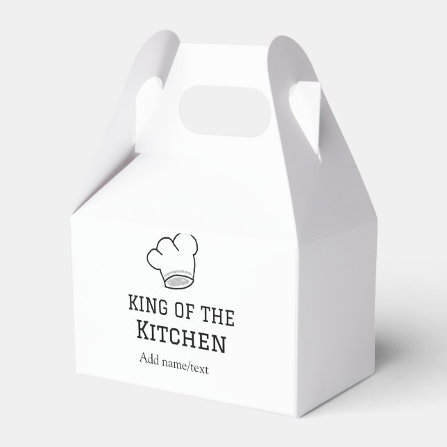 King of the kitchen chef cooking add name crown ha favour box (Front Side)