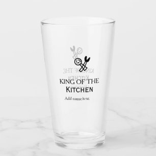 King of the kitchen chef cooking add name crown ha glass