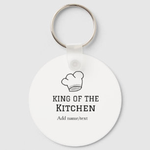 King of the kitchen chef cooking add name crown ha key ring