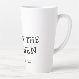 King of the kitchen chef cooking add name crown ha latte mug