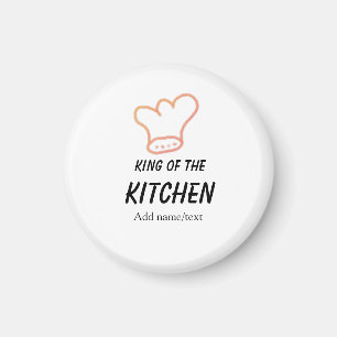 King of the kitchen chef cooking add name crown ha magnet