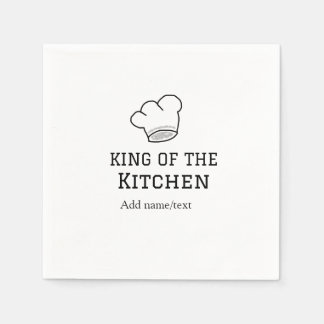 King of the kitchen chef cooking add name crown ha napkin