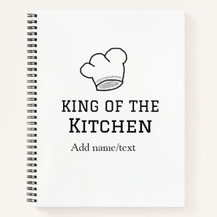 King of the kitchen chef cooking add name crown ha notebook