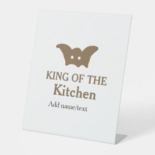 King of the kitchen chef cooking add name crown ha pedestal sign