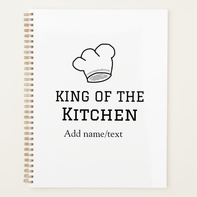 King of the kitchen chef cooking add name crown ha planner (Front)