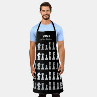 King Of the Kitchen Chess Black White Pattern  Ap